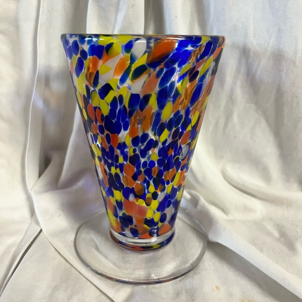 1 Source Inc Signature Hand Blown 6 1/4" Multi-Color Glass Vase